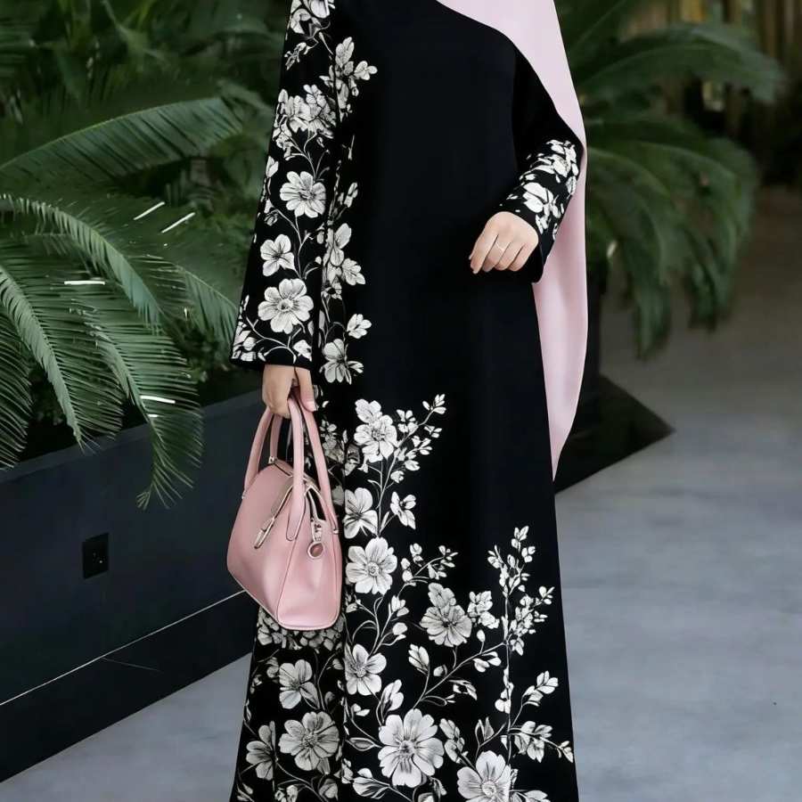FLOWERY PARDHA ABAYA gallery image 6